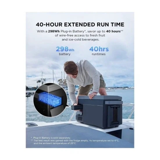 Ecoflow Glacier Portable Refrigerator 38L + Ecoflow Glacier Battery - Black